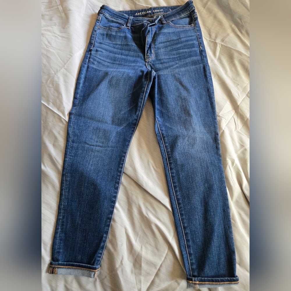 American Eagle Outfitters Women's Skinny Jeans in Deep Blue
